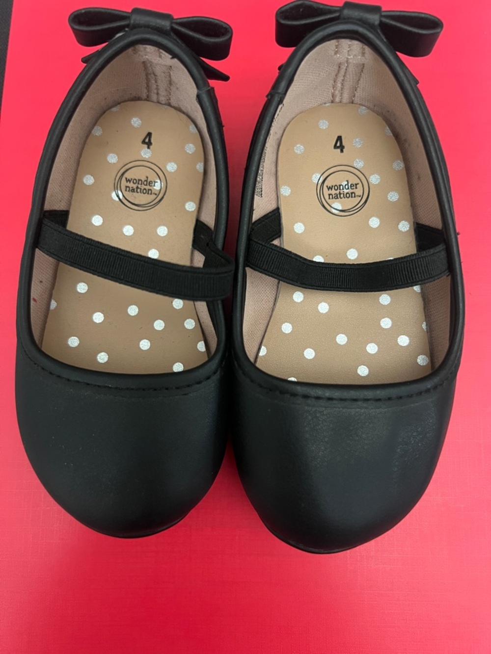 wonder nation Black Bow Mary Jane Flats for Kids